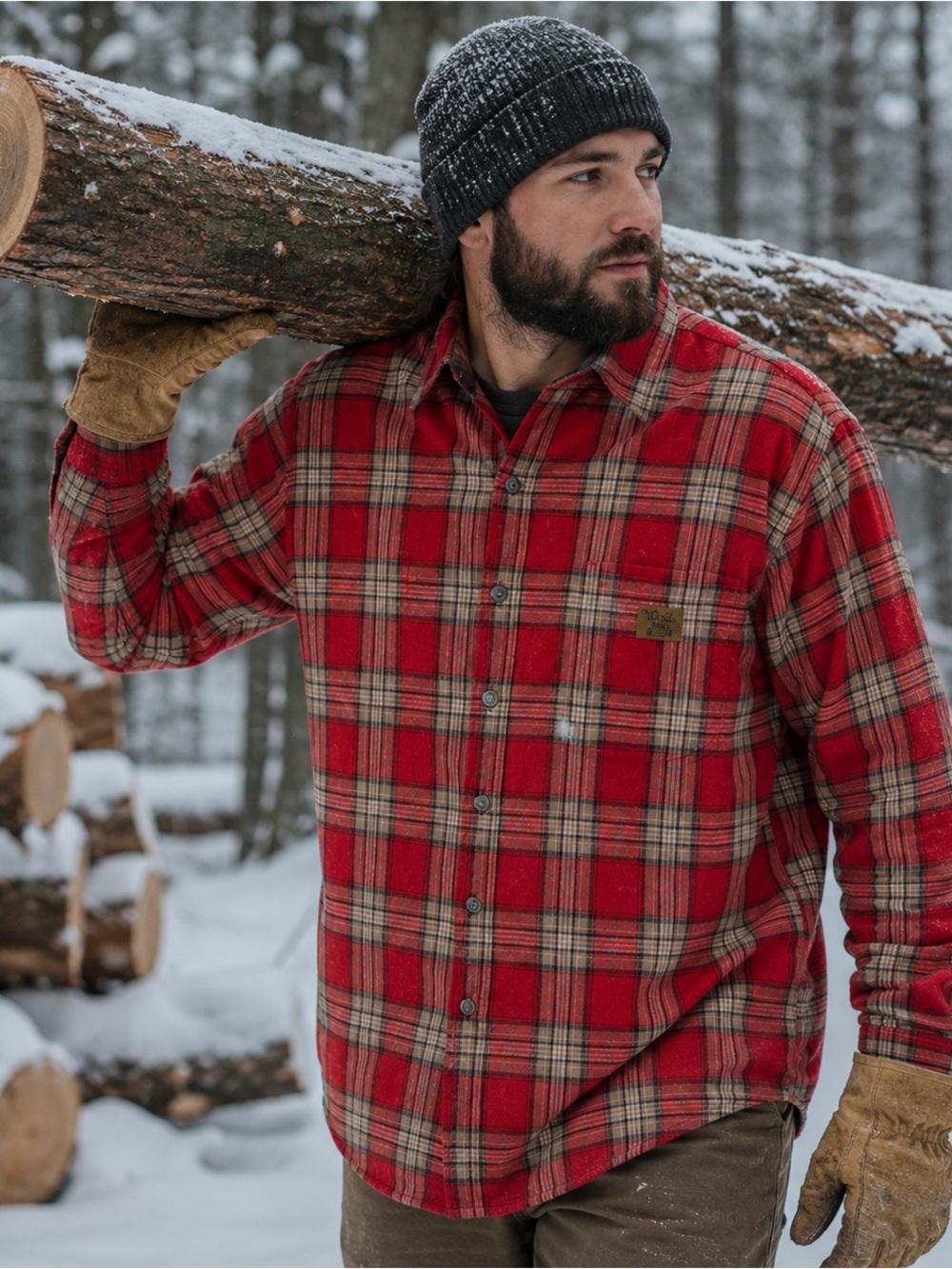 Walls Workwear Heavy Flannel Shirt XL Red Plaid Quilted Lined Long Sleeve Cotton